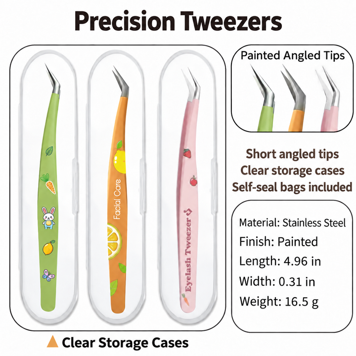 Painted Angled Sticker Tweezers