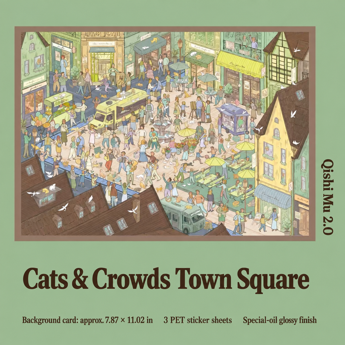 Cats & Crowds Town Square — Special-Oil Glossy