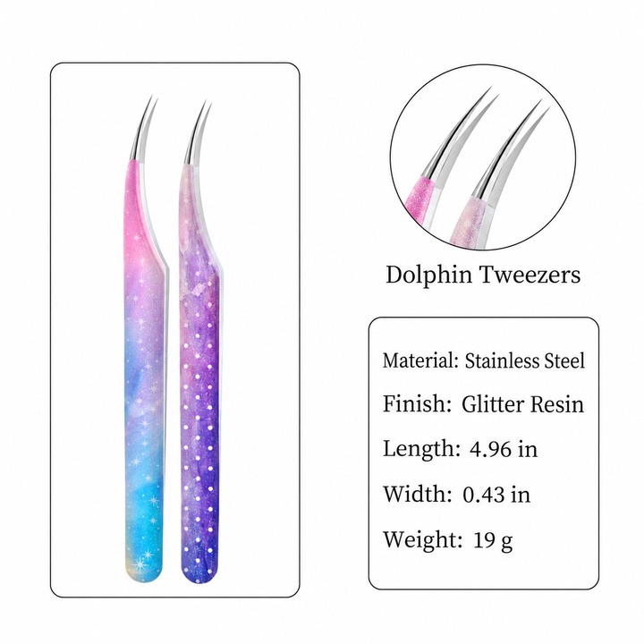 Glitter Dolphin Sticker Tweezers