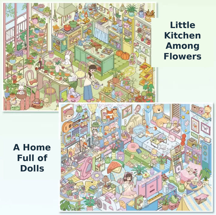 Doll-Filled Home & Flower Kitchen