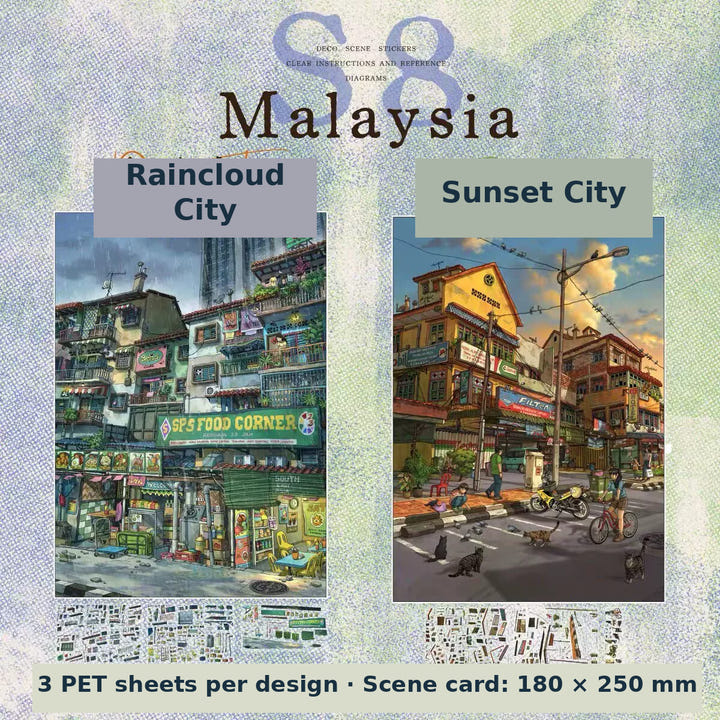 Sunset City & Raincloud City