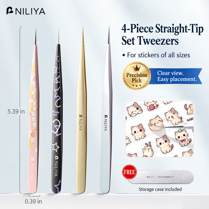 NILIYA Straight-Tip & Seashell Precision Tweezers